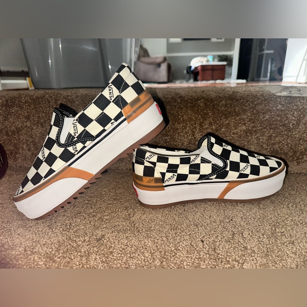 Vans platform stacked checkered